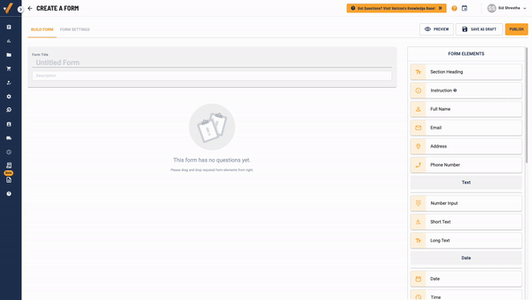 Drag-and-Drop Form Builder in varicon