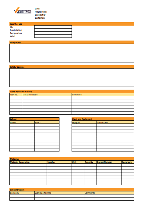 Daily Diary Template Free Daily Planner Template