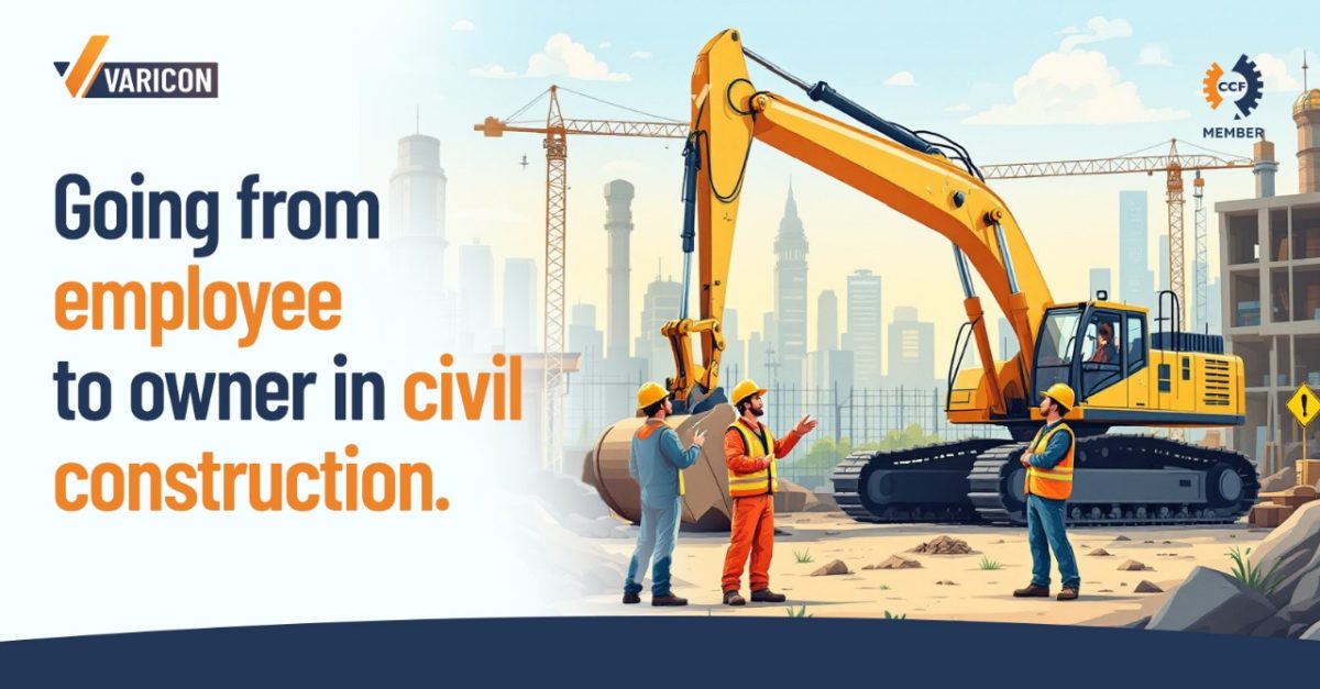 Construction site with workers in safety gear